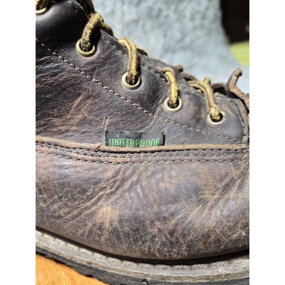 Mens Size 13M Waterproof Oil Resistant GEORGIA BOOT Work Boot Brown Lace Up - Picture 10 of 11